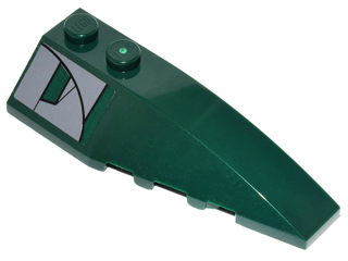 Lego Wedge 6 x 2 Right with Dark Bluish Gray and Dark Green Panel Pattern (Sticker) - Set 8097