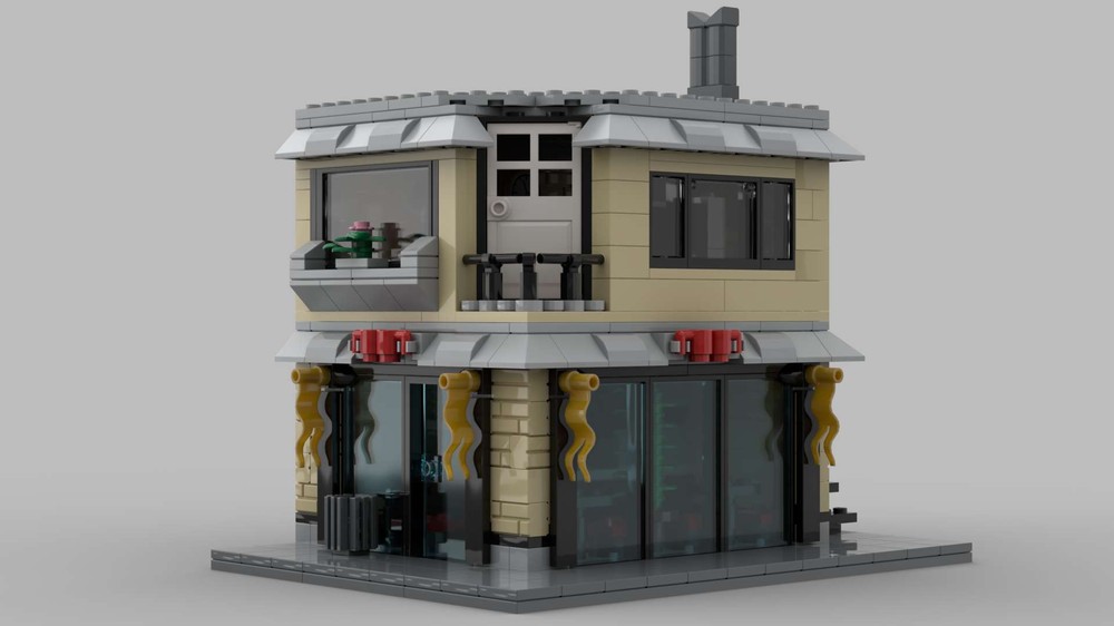 Lego Coffee Shop Corner Moc