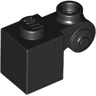 Lego Brick Special 1 x 1 with Scroll with Open Stud / Black