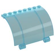 Lego Panel 4 x 8 x 4 Quarter Circle with Axle Holes / Trans-Light Blue