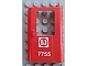 Lego Door 1 x 4 x 5 Train Right, Thin Support at Bottom with Swedish 'SJ 7755' Pattern (Sticker) - Set 7755 / Red