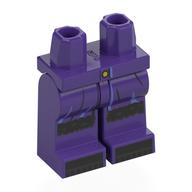 Lego Hips and Dark Purple Legs with Coat Ends, Black Fur, Black Toes Print
