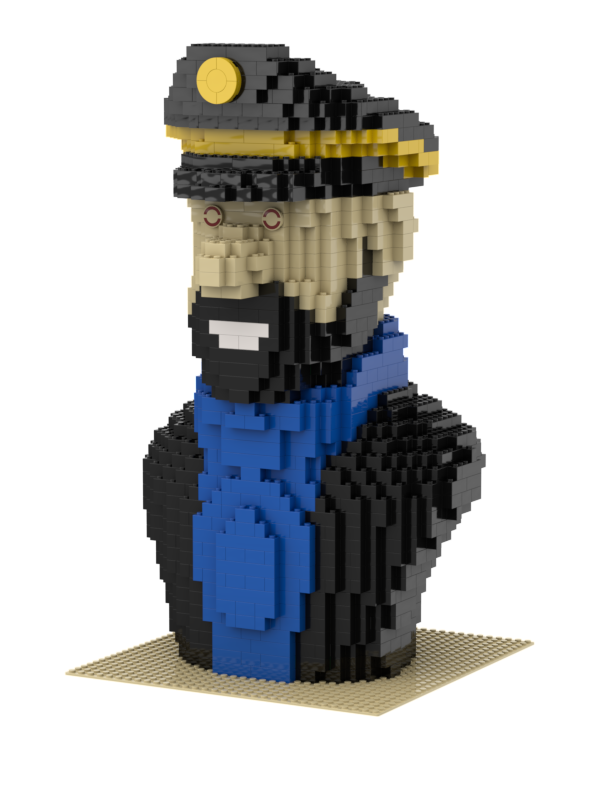 Lego Captain Archibald Haddock bust torso statue