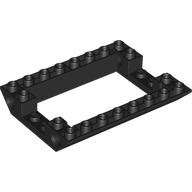 Lego Brick Sloped Inverted 45° 6 x 8 Double with Pin Holes on Sides, 4 x 6 Cutout / Black