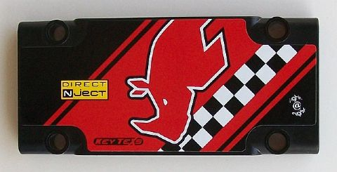 Lego Technic, Panel Plate 5 x 11 x 1 with Rhino Head, 'DIRECT NJECT', and 'KEY TEXS' Pattern (Sticker) - Set 42041