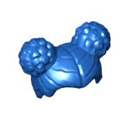Lego Hair Two Round Buns [Plain] / Blue
