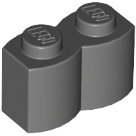 Lego Brick Special 1 x 2 Palisade [aka Log] / Dark Bluish Gray