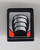 Lego Slope 30 1 x 1 x 2/3 with Silver and Red Air Intake Pattern (Sticker) - Set 8899 / Black