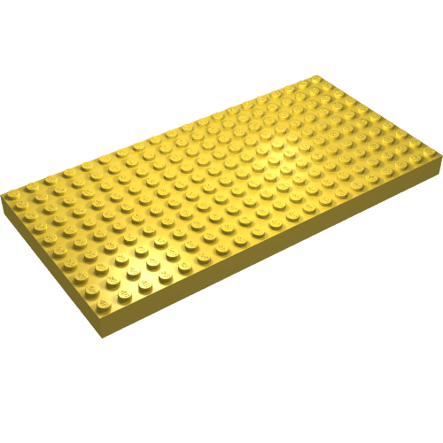 Lego Brick 10 x 20 without Bottom Tubes, with '+' Cross Support (early Baseplate) / Yellow