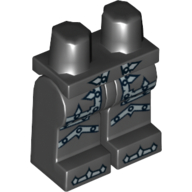 Lego Hips and Black Legs with Silver Armour Print / Black