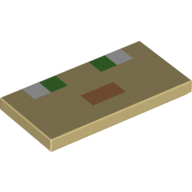 Lego Tile 2 x 4 with Pixelated Face (Alex) Print