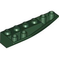Lego Brick Wedged, Curved Inverted 6 x 2 Right / Dark Green