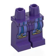 Lego Hips and Dark Purple Legs with Blue Violet Robe Ends, Blue/Bright Light Yellow Trim Print