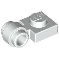 Lego Plate Special 1 x 1 with Clip Light, Bar Hole [Thick Ring] / White