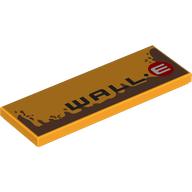 Lego Tile 2 x 6 with 'WALL.E', Rust Stains Print