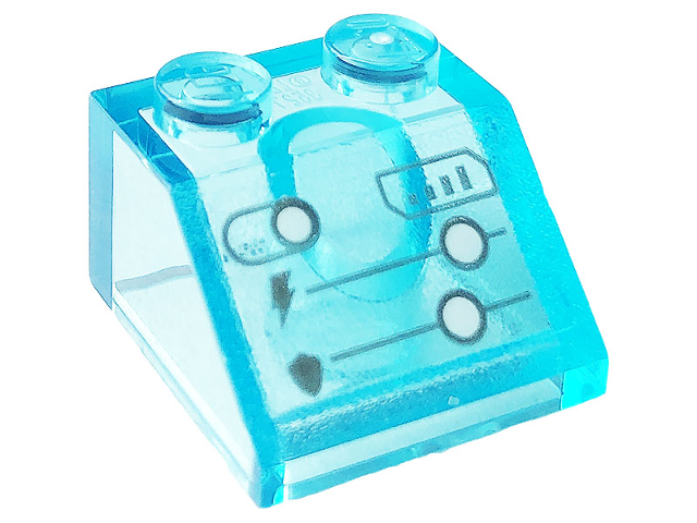 Lego Slope 45 2 x 2 with Display with Lightning Bolt, Shield, Signal, and Buttons Pattern (Sticker) - Set 76166
