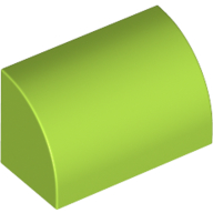 Lego Brick Curved 1 x 2 x 1 No Studs / Lime