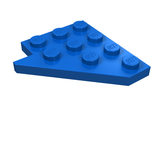 Lego Wedge Plate 4 x 4 Wing Right / Blue
