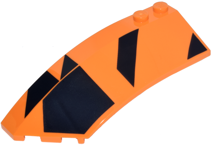 Lego Wedge 8 x 3 x 2 Open Left with Black Angled Shapes and Triangles Pattern