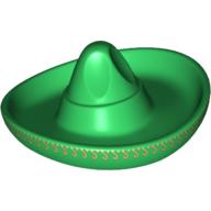 Lego Hat Sombrero with Gold Print around Brim / Green