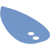 Lego Decorative Shape, Rounded with 1 Point, and 2 Holes / Medium Blue