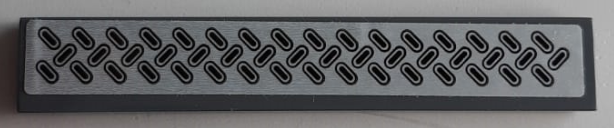 Lego Tile 1 x 6 with Black and Silver Tread Plate Pattern (Sticker) - Set 60200 / Dark Bluish Gray