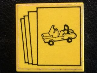 Lego Tile 2 x 2 with Car Brochures Pattern (Sticker) - Set 10041