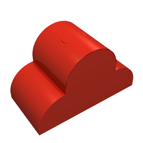 Lego Brick Curved 2 x 4 x 2 Triple, No Studs / Red