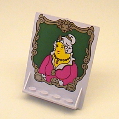 Lego Door 2 x 5 x 5 Swivel, Bracket Base with HP Portrait of Fat Lady Print / Light Violet