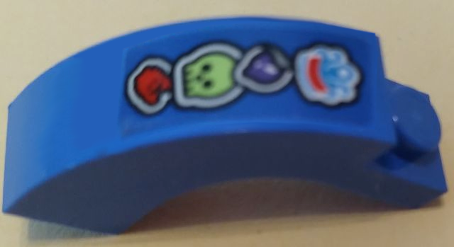 Lego Arch 1 x 3 x 2 Curved Top with Red Crab, Yellowish Green Skull, Dark Purple Blackcurrant and Medium Azure Octopus Pattern (Sticker) - Set 70428
