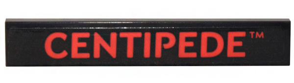 Lego Tile 1 x 6 with Red 'CENTIPEDE' Pattern (Sticker) - Set 10306