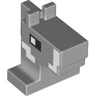 Lego Animal Body Part, Horse Head 1 x 2 with White Bridle print / Light Bluish Gray