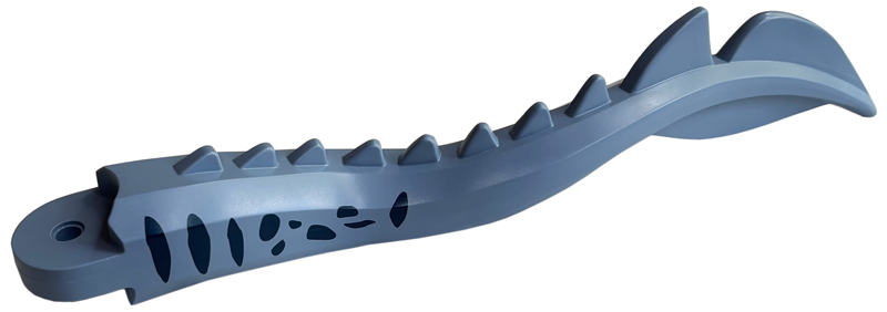 Lego Dinosaur Tail Mosasaurus with Hole for Pin, Dark Blue Spots Pattern / Sand Blue