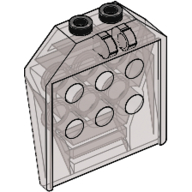 Lego Hinge Panel 1 x 4 x 3 2/3 with 6 holes, 2 studs on top, Locking 2 Fingers / Trans-Brown