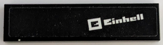 Lego Tile 1 x 4 with White 'Einhell' Logo Pattern Model Left Side (Sticker) - Set 42165