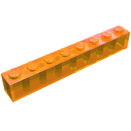 Lego Brick 1 x 8 / Trans-Orange