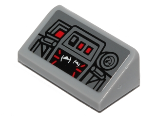 Lego Slope 30 1 x 2 x 2/3 with Control Panel and Screen with Fighter Targets Pattern (Sticker) - Set 75041
