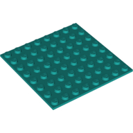 Lego Baseplate Special 8 x 8 with Adhesive Backside / Dark Turquoise