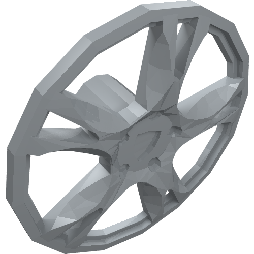 Lego Wheel Cover 5 Spoke Thick [Fits 56145] / Pearl Light Gray
