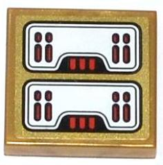 Lego Tile 2 x 2 with Red Light Bars Pattern (Sticker) - Set 70505