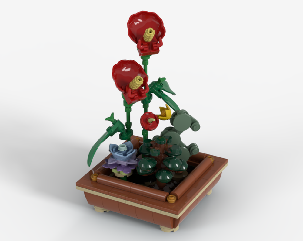 Lego Tiny plants in a bonsai pot