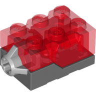 Lego Light Brick 2 x 3 x 1 1/3 with Dark Bluish Gray Base [Red LED]