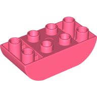 Lego Duplo Brick 2 x 4 Curved Bottom / Coral