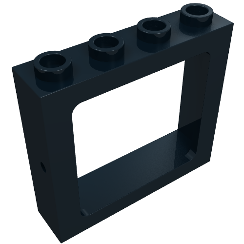 Lego Window 1 x 4 x 3 Train with All Studs Hollow / Black