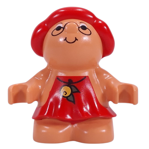 Lego Duplo Figure Little Forest Friend Female, Red Dress with Berry Necklace, Glasses Print (Melba Strawberry) / Nougat