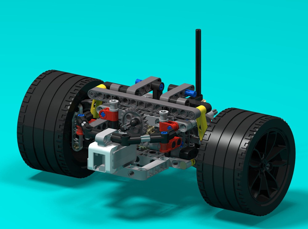 Lego Mindstorms forward suspension with speedometer