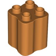 Lego Duplo Brick 2 x 2 x 2 with Indented Sides (Tree Trunk) / Earth Orange