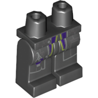 Lego Hips and Black Legs with Dark Purple and Lime Coattails Print / Black