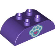 Lego Duplo Brick 2 x 4 Curved Top with Animal Paw Print
