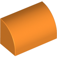 Lego Brick Curved 1 x 2 x 1 No Studs / Orange